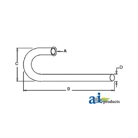 A & I Products Vertical Exhaust Pipe 14" x3" x33" A-FDE150
